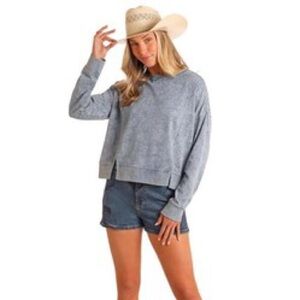 Juniors Bandanna Print Relaxed Fit Sweatshirt